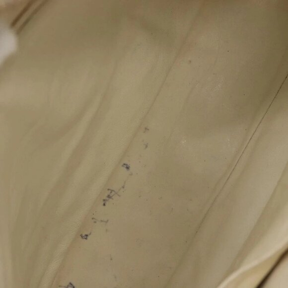 CHANEL Matelasse Chain Shoulder Bag Grained Calf Skin White Gold CC Auth 148356 - Picture 9 of 16